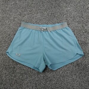 Under Armour Shorts Womens Small Blue Loose HeatGear Active Athletic Play Up Gym